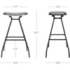 image:imageArlo Modern Backless Upholstered Kitchen Counter Bar Stool with DoubleLayered Saddle Seat and Black Metal Base BrownMatte Black Set of 2Light GreyBlack