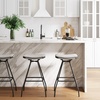 image:imageArlo Modern Backless Upholstered Kitchen Counter Bar Stool with DoubleLayered Saddle Seat and Black Metal Base BrownMatte Black Set of 2Light GreyBlack