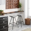 image:imageArlo Modern Backless Upholstered Kitchen Counter Bar Stool with DoubleLayered Saddle Seat and Black Metal Base BrownMatte Black Set of 2Light GreyBlack