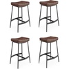 image:imageArlo Modern Backless Upholstered Kitchen Counter Bar Stool with DoubleLayered Saddle Seat and Black Metal Base BrownMatte Black Set of 2Vintaged BrownMatte Black