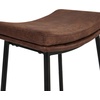 image:imageArlo Modern Backless Upholstered Kitchen Counter Bar Stool with DoubleLayered Saddle Seat and Black Metal Base BrownMatte Black Set of 2Vintaged BrownMatte Black