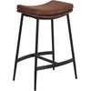 image:imageArlo Modern Backless Upholstered Kitchen Counter Bar Stool with DoubleLayered Saddle Seat and Black Metal Base BrownMatte Black Set of 2Vintaged BrownMatte Black