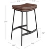 image:imageArlo Modern Backless Upholstered Kitchen Counter Bar Stool with DoubleLayered Saddle Seat and Black Metal Base BrownMatte Black Set of 2Vintaged BrownMatte Black