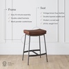 image:imageArlo Modern Backless Upholstered Kitchen Counter Bar Stool with DoubleLayered Saddle Seat and Black Metal Base BrownMatte Black Set of 2Vintaged BrownMatte Black