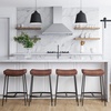 image:imageArlo Modern Backless Upholstered Kitchen Counter Bar Stool with DoubleLayered Saddle Seat and Black Metal Base BrownMatte Black Set of 2Vintaged BrownMatte Black