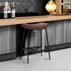 image:imageArlo Modern Backless Upholstered Kitchen Counter Bar Stool with DoubleLayered Saddle Seat and Black Metal Base BrownMatte Black Set of 2Vintaged BrownMatte Black