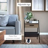 image:imageNathan James 32502 Hugo Wood Nightstand Rustic Accent End or Side Table with Drawer Durable Black Metal Frame amp Leather Hammock GrayBlackGrey