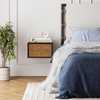 image:imageNathan James 32704 Harper MidCentury Oak Wood Nightstand with 2Drawers Small Side End Table with Storage BrownBlackBrown  Floating