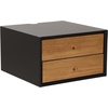 image:imageNathan James 32704 Harper MidCentury Oak Wood Nightstand with 2Drawers Small Side End Table with Storage BrownBlackBrown  Floating
