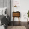 image:imageNathan James 32704 Harper MidCentury Oak Wood Nightstand with 2Drawers Small Side End Table with Storage BrownBlackBrown