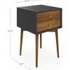 image:imageNathan James 32704 Harper MidCentury Oak Wood Nightstand with 2Drawers Small Side End Table with Storage BrownBlackBrown