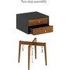 image:imageNathan James 32704 Harper MidCentury Oak Wood Nightstand with 2Drawers Small Side End Table with Storage BrownBlackBrown
