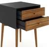 image:imageNathan James 32704 Harper MidCentury Oak Wood Nightstand with 2Drawers Small Side End Table with Storage BrownBlackBrown