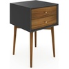image:imageNathan James 32704 Harper MidCentury Oak Wood Nightstand with 2Drawers Small Side End Table with Storage BrownBlackBrown