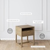image:imageNathan James 32704 Harper MidCentury Oak Wood Nightstand with 2Drawers Small Side End Table with Storage BrownLight Brown