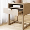 image:imageNathan James 32704 Harper MidCentury Oak Wood Nightstand with 2Drawers Small Side End Table with Storage BrownLight Brown