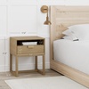 image:imageNathan James 32704 Harper MidCentury Oak Wood Nightstand with 2Drawers Small Side End Table with Storage BrownLight Brown