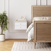image:imageNathan James 32704 Harper MidCentury Oak Wood Nightstand with 2Drawers Small Side End Table with Storage BrownMatte White  Floating