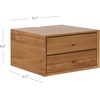 image:imageNathan James 32704 Harper MidCentury Oak Wood Nightstand with 2Drawers Small Side End Table with Storage BrownOak Brown  Floating