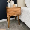 image:imageNathan James 32704 Harper MidCentury Oak Wood Nightstand with 2Drawers Small Side End Table with Storage BrownOak Brown
