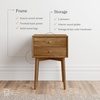 image:imageNathan James 32704 Harper MidCentury Oak Wood Nightstand with 2Drawers Small Side End Table with Storage BrownOak Brown