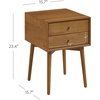 image:imageNathan James 32704 Harper MidCentury Oak Wood Nightstand with 2Drawers Small Side End Table with Storage BrownOak Brown