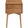 image:imageNathan James 32704 Harper MidCentury Oak Wood Nightstand with 2Drawers Small Side End Table with Storage BrownOak Brown