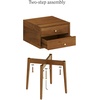 image:imageNathan James 32704 Harper MidCentury Oak Wood Nightstand with 2Drawers Small Side End Table with Storage BrownOak Brown