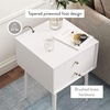 image:imageNathan James 32704 Harper MidCentury Oak Wood Nightstand with 2Drawers Small Side End Table with Storage BrownWhite