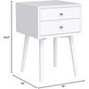 image:imageNathan James 32704 Harper MidCentury Oak Wood Nightstand with 2Drawers Small Side End Table with Storage BrownWhite
