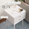 image:imageNathan James 32704 Harper MidCentury Oak Wood Nightstand with 2Drawers Small Side End Table with Storage BrownWhite