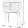 image:imageNathan James 32704 Harper MidCentury Oak Wood Nightstand with 2Drawers Small Side End Table with Storage BrownWhite
