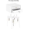 image:imageNathan James 32704 Harper MidCentury Oak Wood Nightstand with 2Drawers Small Side End Table with Storage BrownWhite