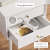 image:imageNathan James 32704 Harper MidCentury Oak Wood Nightstand with 2Drawers Small Side End Table with Storage BrownWhite
