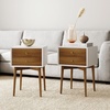 image:imageNathan James 32704 Harper MidCentury Oak Wood Nightstand with 2Drawers Small Side End Table with Storage BrownWhiteBrown