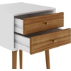 image:imageNathan James 32704 Harper MidCentury Oak Wood Nightstand with 2Drawers Small Side End Table with Storage BrownWhiteBrown