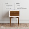 image:imageNathan James 32704 Harper MidCentury Oak Wood Nightstand with 2Drawers Small Side End Table with Storage BrownWhiteBrown