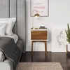 image:imageNathan James 32704 Harper MidCentury Oak Wood Nightstand with 2Drawers Small Side End Table with Storage BrownWhiteBrown