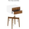 image:imageNathan James 32704 Harper MidCentury Oak Wood Nightstand with 2Drawers Small Side End Table with Storage BrownWhiteBrown