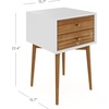image:imageNathan James 32704 Harper MidCentury Oak Wood Nightstand with 2Drawers Small Side End Table with Storage BrownWhiteBrown
