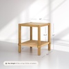 image:imageNathan James 33301 Hayes Solid Wood Nightstand Bedside End or Side Table in Light Brown Wood Finish amp Glass Top with Open Storage Shelf 18 in x 18 in x 22 inLight BrownSeagrass