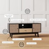 image:imageNathan James 74201 Bonnie Modern TV Stand Entertainment Cabinet Console with a Natural Wood Finish with Storage Doors for Living Media Room with Drawer Black OakRattan
