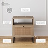 image:imageNathan James Accent Boho Modern Free Standing Buffet Sideboard Hallway amp Rattan Nightstand Wood End Side Accent Table with Storage for Living Room or Bedroom Set of 2 OakBlack  Set of 2