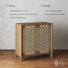 image:imageNathan James Aerie Rustic Wood TV Stand Boho Living Room Storage Cabinet with Seagrass Door Panels and Solid Wood Legs Light Brown Set of 2