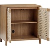 image:imageNathan James Aerie Rustic Wood TV Stand Boho Living Room Storage Cabinet with Seagrass Door Panels and Solid Wood Legs Light Brown Set of 3