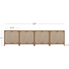 image:imageNathan James Aerie Rustic Wood TV Stand Boho Living Room Storage Cabinet with Seagrass Door Panels and Solid Wood Legs Light Brown Set of 4