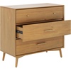 image:imageNathan James Andrew 3Drawer Rattan Dresser or Boheminan Living Room Storage Cabinet with Natural Rattan Accent and Metal Legs Light OakBlackHarper Brown