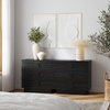 image:imageNathan James Andrew 3Drawer Rattan Dresser or Boheminan Living Room Storage Cabinet with Natural Rattan Accent and Metal Legs Light OakBlackIris Black Oak