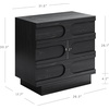 image:imageNathan James Andrew 3Drawer Rattan Dresser or Boheminan Living Room Storage Cabinet with Natural Rattan Accent and Metal Legs Light OakBlackIris Black Oak