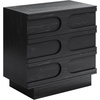 image:imageNathan James Andrew 3Drawer Rattan Dresser or Boheminan Living Room Storage Cabinet with Natural Rattan Accent and Metal Legs Light OakBlackIris Black Oak